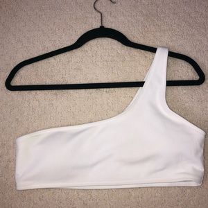 White One-Shoulder Bikini Fop
